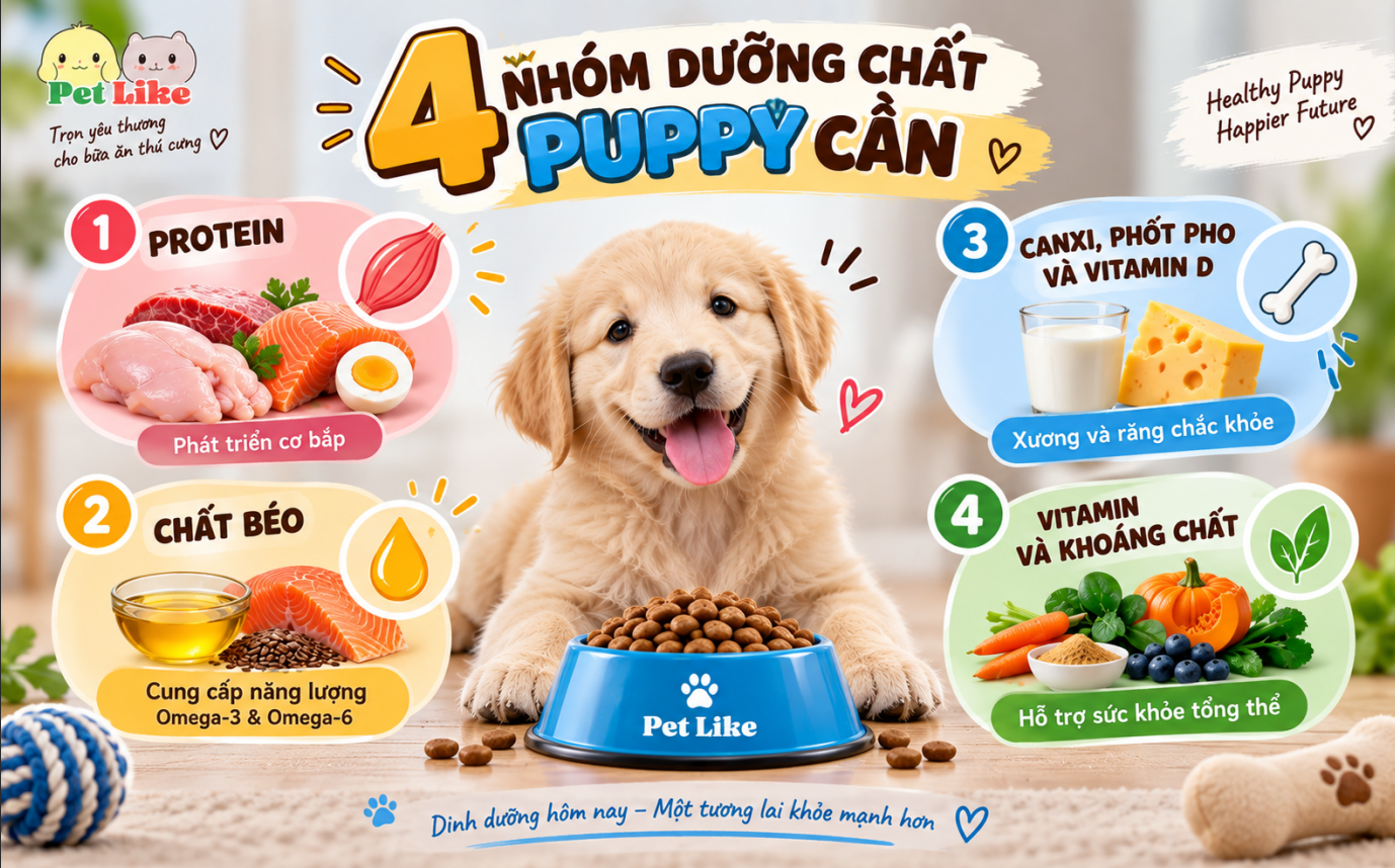 Chó Con Nên Ăn Gì? Hướng Dẫn Chọn Thức Ăn Cho Puppy